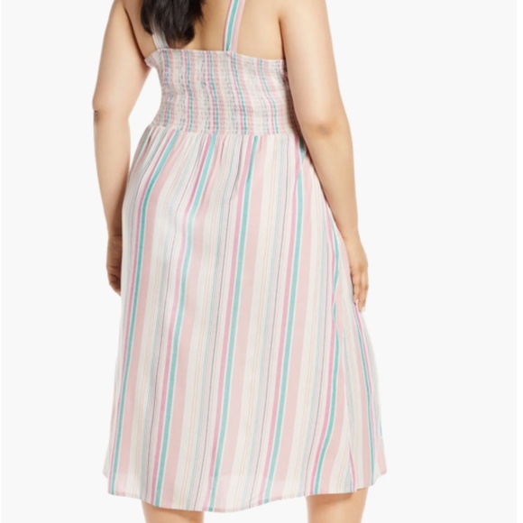 BP. Stripe Button Front Midi Dress (4XL) - Picture 5 of 13